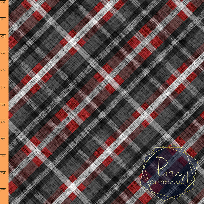 Plaid diagonal Rouge